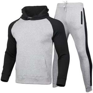 Sweat à capuche de sport en velours épais pour hommes + pantalon de survêtement Ensemble automne/hiver décontracté à la mode chaud Paris motif imprimé - Product Image 5