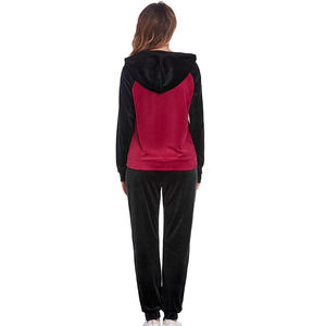 ชุดวอร์มผ้ากำมะหยี่มีฮู้ดสำหรับผู้หญิงชุดวอร์มผ้ากำมะหยี่มีฮู้ดน้ำหนักเบาระบายอากาศได้ดีปรับแต่งได้สำหรับผู้หญิง - Product Image 2