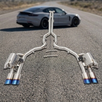 Échappement arrière SDO Performance T304 avec soupape électronique, embouts bleus brûlés et silencieux pour Porsche Panamera GTS 971 4.0T 2019-2023
