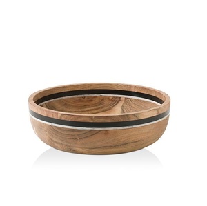 Venta al por Mayor de Tazones de Madera de Acacia Hechos a Mano de 8, 10, 11, 12 y 14 Pulgadas, Color Marrón, para Frutas Secas y Resina - Product Image 1
