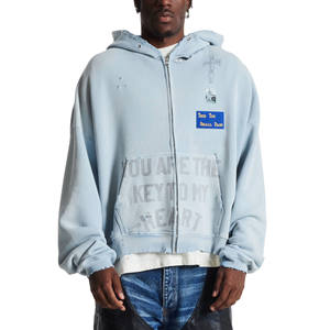 Sudadera con Capucha de Algodón Grueso de Calidad Mayorista con Estampado Puff, Sudadera de Lujo Personalizada, Sudadera con Capucha Lisa de Gran Tamaño con Estampado - Product Image 1