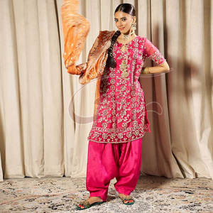 Three Piece Organza and Raw Silk Formal <b>Women's</b> <b>Suits</b> Featuring a <b>Pink</b> Shirt and <b>Trouser</b> High Quality Tradition and Elegance - Product Image 3