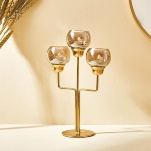 เชิงเทียนโลหะ Pilar ชุบทองสำหรับงานแต่งงาน, เชิงเทียนสำหรับตกแต่งโลหะ - Product Image 1