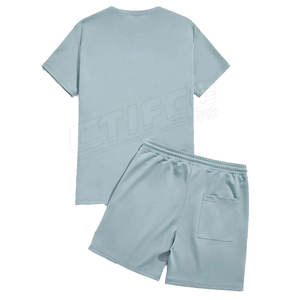 Prix de gros Concevez vos propres hommes Twin Set Short Set Logo personnalisé Summer Wear Twin Set - Product Image 2