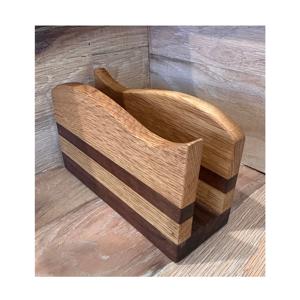 Porta Servilletas de Madera Hecho a Mano de Primera Calidad, Estilo Rústico de Granja |   Organizador de Mesa para Mesas de Comedor, Cafeterías y Uso Doméstico - Product Image 2