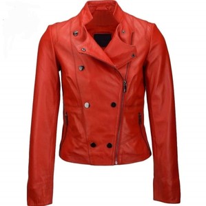 Chaqueta de Motocicleta de Cuero Genuino con Cremallera al por Mayor OEM para Mujer, Estilo Moderno Corto de Invierno, Nuevo Diseño, Fabricante de Sialkot-Pakistán - Product Image 6