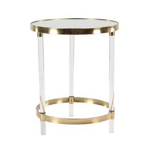 Vente en gros de guéridon en acrylique de luxe de qualité supérieure avec structure en métal finition plaquée or vente chaude écologique et durable - Product Image 1