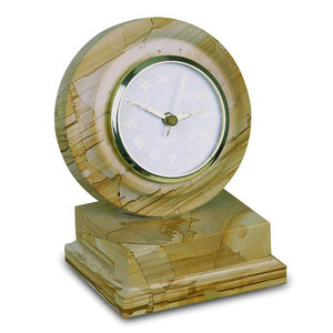 นาฬิกาไม้สักและหินอ่อนทรงกลมขนาดตามสั่งงานฝีมือจากธรรมชาติ - Product Image 2