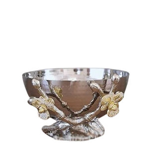 ชามอลูมิเนียมสแตนเลสโลหะดีไซน์รูปดอกไม้ชุบทองชามเสิร์ฟอาหารในบ้านโรงแรม - Product Image 1