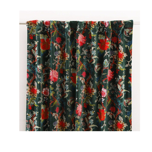 Cortina de Ventana de Terciopelo Vintage Premium con Patrón Geométrico, Cortina de Puerta de Lujo, Aislamiento de Luz Total, Aislante para Todas las Estaciones, Venta al por Mayor - Product Image 3