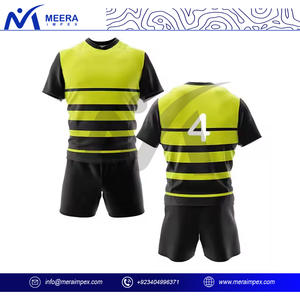 Conjunto de uniformes de rugby personalizados al por mayor para hombre, kit de tejido transpirable de secado rápido con Jersey y pantalones cortos, proveedor de ropa deportiva OEM - Product Image 4