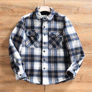 <b>Mens</b> Fleece Plaid <b>Shirts</b> Jacket Winter Casual Long Sleeve <b>Flannel</b> <b>Shirt</b> <b>Men</b> Vintage <b>Shirt</b> Button Up motorcycle style jacket - Product Image 3