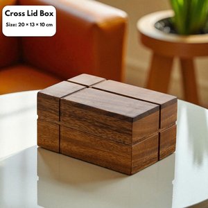 Luxury Walnut Tissue Box | Wooden Paper Holder Bathroom Living Room | Modern Durable <b>Desktop</b> Storage Case | Home Decor <b>Organiser</b> - Product Image 3