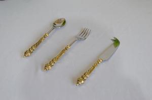 Premium Fantaisie Moderne De Luxe Offre Spéciale Vintage En Laiton Couverts Ensemble Émail Indien Décoratif À La Main Couverts Ensemble S. Acier - Product Image 4