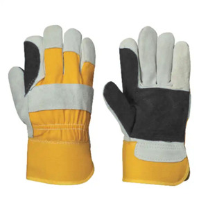 Guantes de construcción de trabajo de cuero dividido de piel de vaca reforzada Guantes de cuero resistentes de protección de trabajo suave y cómodos - Product Image 5