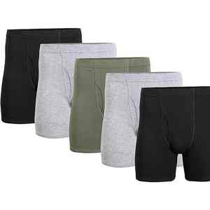 <b>Men's</b> Premium Cotton Boxer Briefs Custom Printed Soft Breathable Stretchy Daily Comfort Underwear - Product Image 1