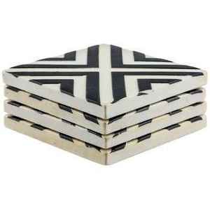 Ensemble de sous-verres classiques en résine faits à la main sous-verres de service incrustés d'os incrustés de nacre ustensiles de cuisine indiens tasse vaisselle en gros - Product Image 2