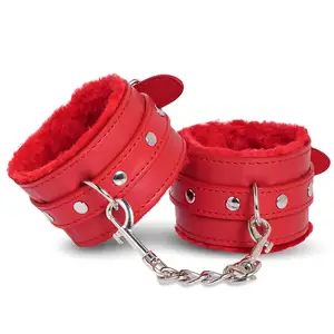 New Leather Accessories Adjustable PU Leather Hand Cuffs Ankle Handcuffs For Restraints Sex Men And Women Handcuffs For Sex Toys