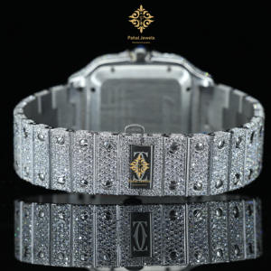 Montre de luxe pour homme, style hip-hop, sertie de moissanite VVS, cadran à chiffres romains, testeur de diamant, mécanique, vente en gros disponible - Product Image 2