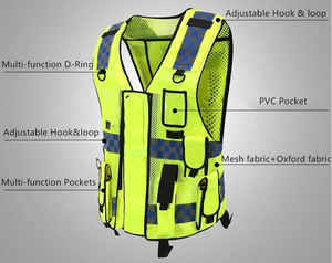 Stitchmode เสื้อกั๊กอเนกประสงค์สะท้อนแสงมองเห็นได้ชัดเจนมีหลายกระเป๋าสำหรับทุกเพศผ้าโพลี/ผ้าฝ้ายบริการ OEM - Product Image 2