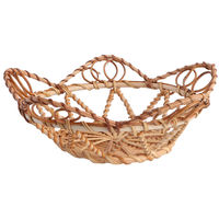 Plateaux de service en rotin et bois faits à la main en forme de fleur 25x25x8cm – Meilleures ventes pour la décoration de la maison, des restaurants, des bars, des hôtels et des mariages