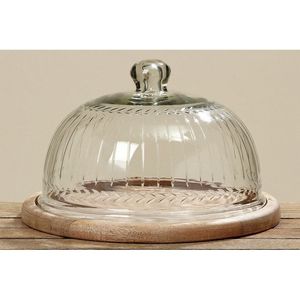 Plateau de charcuterie en bois authentique avec dôme en verre pour améliorer la présentation élégante des aliments pour les dîners - Product Image 2