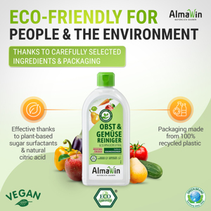 AlmaWin RTS 2 Vegetable And Fruit Cleaner 500ml For Cleaning Of Smooth skinned fruits Varieties Organic <b>Detergent</b> Baby - Product Image 6