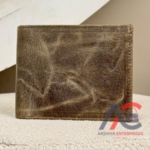 กระเป๋าสตางค์หนังวัวแท้สำหรับผู้ชายกระเป๋าสตางค์แบบพับสองช่องใส่บัตรเครดิตของผู้ชาย - Product Image 1