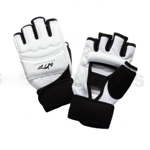 Top White Taekwondo Guantes Protector de manos de cuero Premium para deportes Hecho por Maximize Wear - Product Image 3