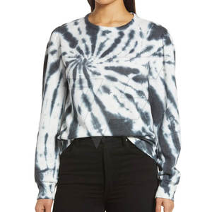 Mode couleur unie femmes décontracté cravate teinture imprimer à manches longues sweat à vendre vêtements d'hiver femmes sweat - Product Image 5