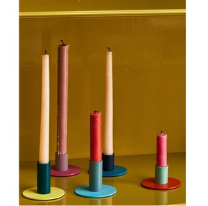 Portavelas de metal colorido de estilo elegante con diseño elegante perfecto para la decoración tradicional del hogar y la iluminación romántica - Product Image 3