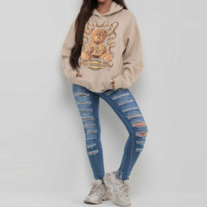 Pull à capuche coréen en coton pour femmes pour des vêtements de rue à la mode avec logo personnalisé à manches longues pour femmes - Product Image 6