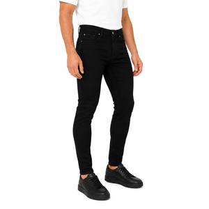 High Quality <b>Men</b> <b>Stretch</b> Skinny Denim Jeans Regular Rise Button Fly Slim Fit Denim Jeans Pants Casual Streetwear Trousers - Product Image 3
