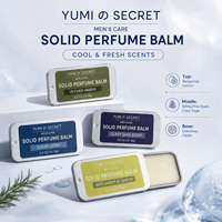 Baume de parfum solide végétalien format voyage, marque privée, senteur fruitée naturelle, longue durée, parfum masculin