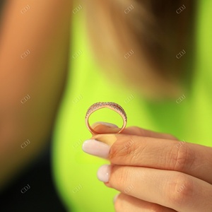 Anillo de compromiso de moissanita de moda para mujer con certificación GRA - Product Image 4