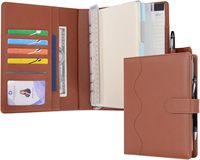 Carnet/Agenda A5 A4 en Cuir PU à Anneaux, Organiseur/Planificateur Rechargeable avec Papier Amovible et Porte-Documents Amovible