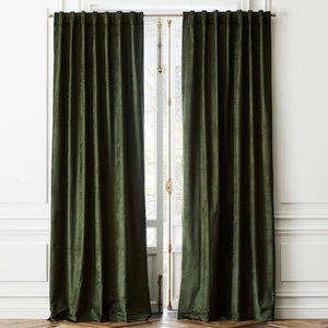 Solid Olive Green <b>Velvet</b> <b>Curtains</b> Window Treatments <b>Curtains</b> & Drapes Rod Pocket <b>Curtain</b> Door Window Decoration for Living Room - Product Image 1