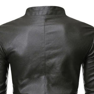 Vestes en cuir pour hommes fabriquées en usine avec étiquettes personnalisées Taille confortable et col montant Offres Spéciales tissu de toile à bas prix - Product Image 5