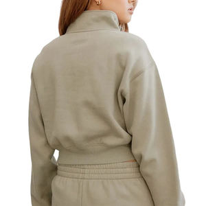 Sudadera con Capucha Personalizada para Mujer, Cierre de Cremallera 1/4, Manga Larga, Talla Grande, Corte Holgado, Estampada, para Invierno y Otoño, Informal, para Gimnasio, Lavada - Product Image 4