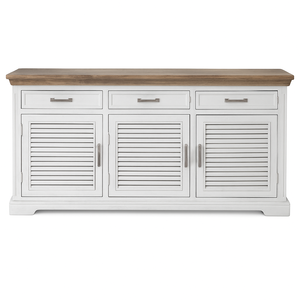 Aparador Escandinavo de Madera de Mango Maciza con Acabado Blanco |   Mueble de Salón Hecho a Mano y Aparador Rústico de Almacenamiento - Product Image 3