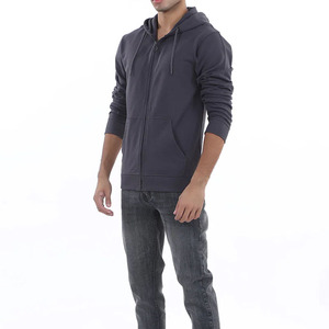 Venta directa de fábrica en blanco Gris Carbón Full Zip-Up Hoodie Plain Cotton Made 450 + GSM Heavyweight Men Hoodies - Product Image 2