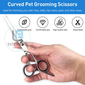 Ciseaux de toilettage pour animaux de compagnie en acier inoxydable, courbés et simples, prix de gros abordable, durables, directement de l'usine - Product Image 4