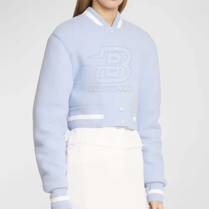 Veste Letterman de style moderne pour femmes Veste Letterman en coton doux à manches longues pour femmes - Product Image 1