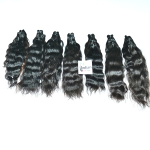 Temple indien du sud 100% Extensions de cheveux humains alignés sur les cuticules vierges Style Super Wave naturel ondulé non traité - Product Image 4