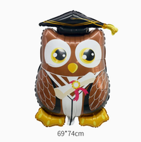Ballons en aluminium à l'hélium pour la remise des diplômes, en forme de toque, diplôme, hibou, ours, étoile, décorations de fête, impression personnalisée de logo et de couleur, vente en gros