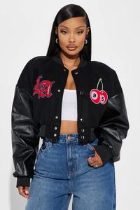 High Quality Customizable Varsity <b>Jacket</b> women Chenille Embroidery Sleeves Baseball Letterman Varsity <b>Jacket</b> for women - Product Image 3