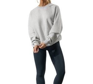 Nouveau design de sweat-shirt uni pour femmes automne hiver mode ample sweat à col rond pour femmes couleur grise vêtements de sport entraînement confortable - Product Image 6