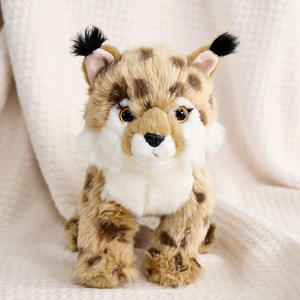 Vente en gros Peluche <span class=keywords><strong>lynx</strong></span> jaune debout par simulation Animal en peluche Cadeau d'anniversaire pour enfants Poupée en peluche léopard réaliste - Product Image 5