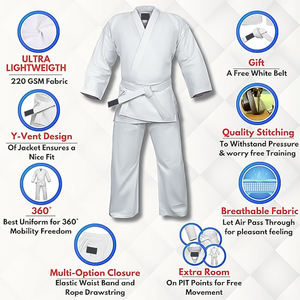 Traje de Karate transpirable ligero hecho a medida con costura reforzada y cinturón para uniformes de entrenamiento - Product Image 2