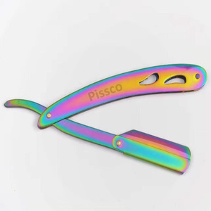 Rasoir de sécurité à lame droite en acier inoxydable pour hommes, avec logo personnalisé, pour barbier et salon de coiffure, vente en gros - Product Image 3